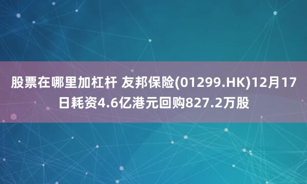 股票在哪里加杠杆 友邦保险(01299.HK)12月17日耗资4.6亿港元回购827.2万股