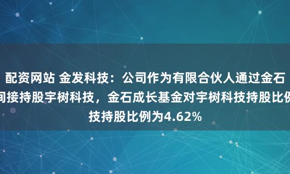 配资网站 金发科技：公司作为有限合伙人通过金石成长基金间接持股宇树科技，金石成长基金对宇树科技持股比例为4.62%