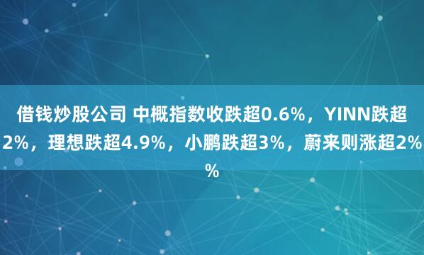 借钱炒股公司 中概指数收跌超0.6%，YINN跌超2%，理想跌超4.9%，小鹏跌超3%，蔚来则涨超2%